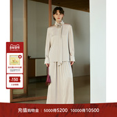 流动盛宴 2025秋季 新款 LYNEE 气质飘带衬衫 收褶半身裙两件套女