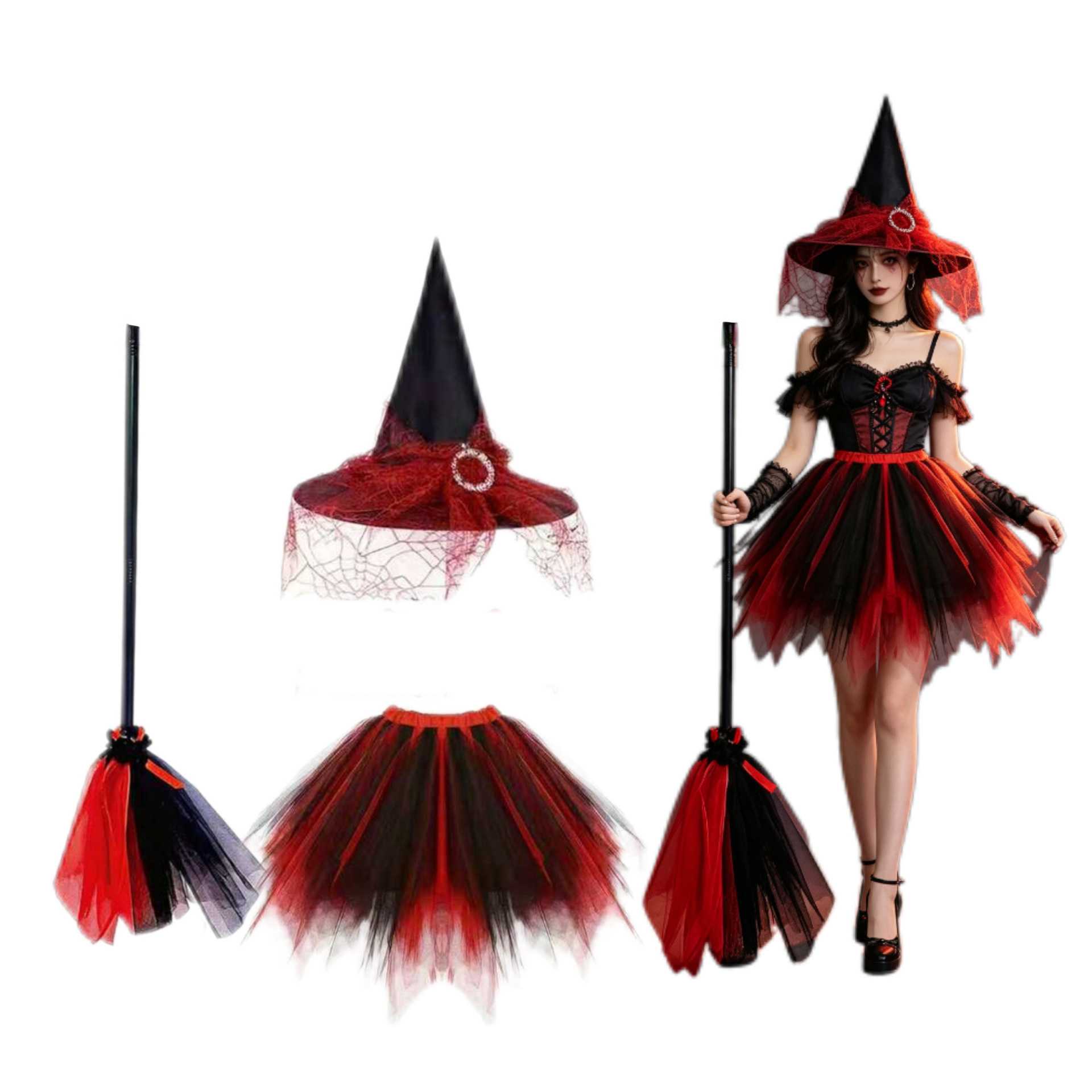万圣节新品cosplay服装配件装扮道具 双色女巫魁地奇飞行扫帚