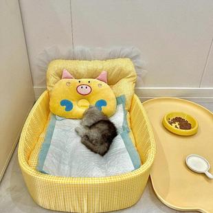 通用春秋季 猫窝四季 不沾毛中小型狗狗柯基法斗狗窝可拆洗宠物用品