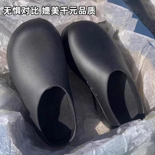 新款 防滑防水厚底包头拖鞋 2024春季 厨师鞋 ins潮 男女款 半拖洞洞鞋