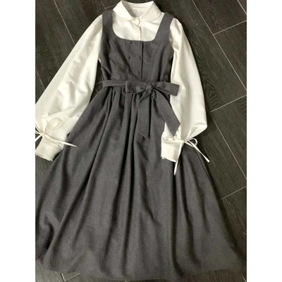 学院风套装灰色连衣裙女