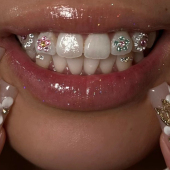 牙钻diy材料包套装 自己粘辣妹小众潮甜酷爆闪生日礼物牙钻配饰