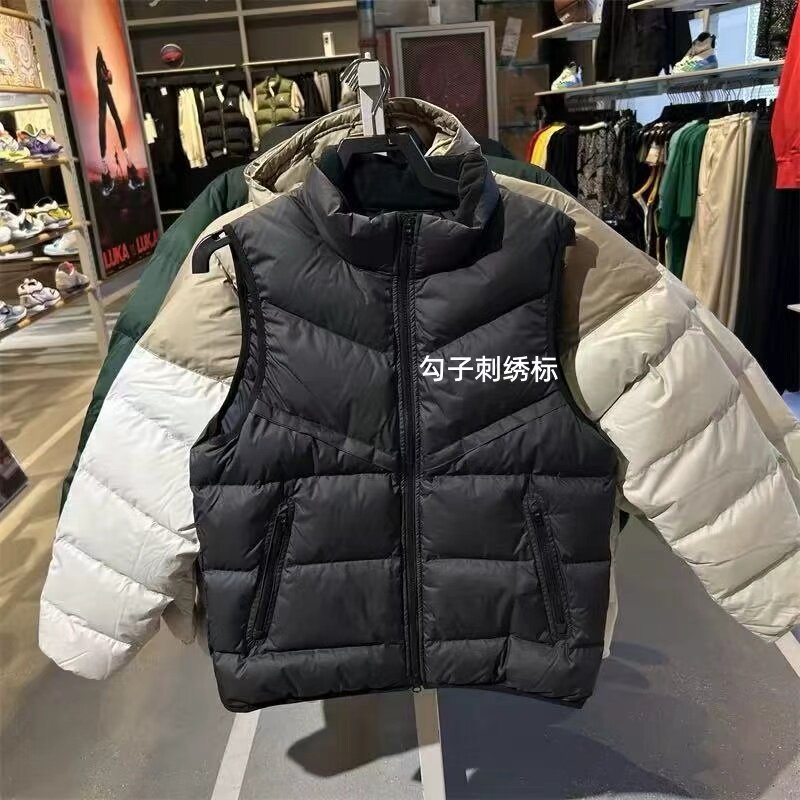 风行者羽绒马甲男子刺绣情侣防风修身立领羽绒坎肩保暖秋冬外套女