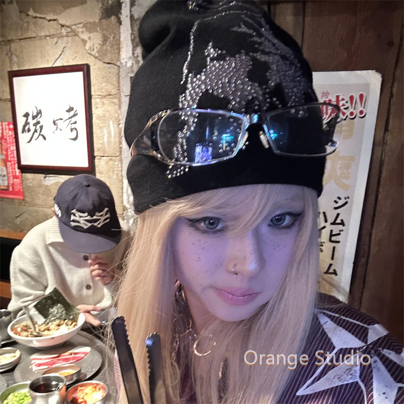 复古辣妹y2k烫钻冷帽甜酷朋克风头巾帽秋冬街头感保暖针织包头帽,服饰配件/皮带/帽子/围巾,帽子,淘宝优惠券,粉丝福利购,淘宝优惠卷