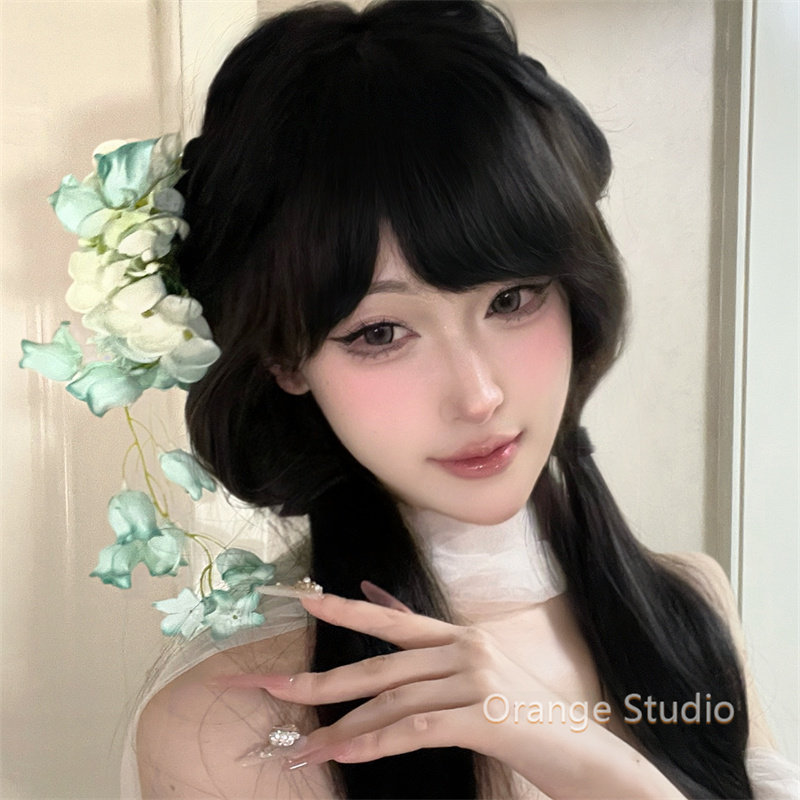清冷氛围感绿色铃兰花发夹