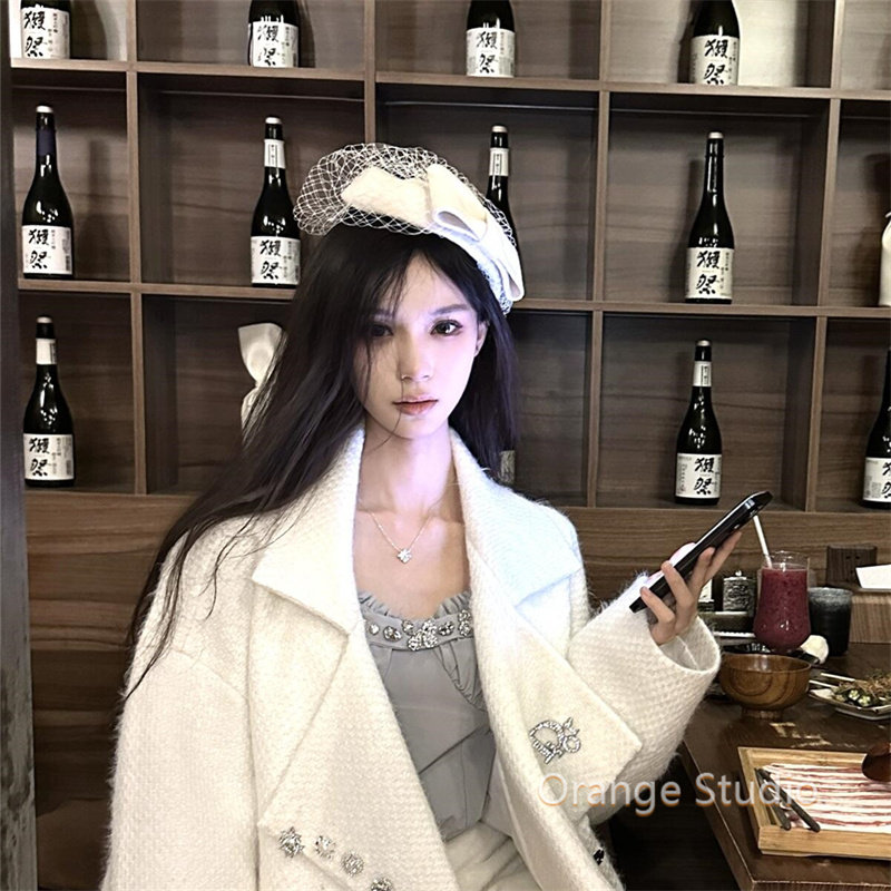 法式复古白色蝴蝶结网纱小礼帽