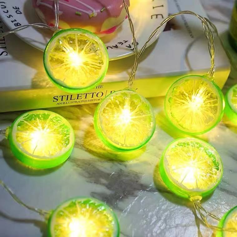 LED柠檬片裂纹星星装饰小彩灯闪灯串灯网红in房间卧室布置小清新