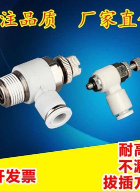 白色节流阀调速接头ASL/PSL/SL4/6/8/10/12/16-01/02/03/04/M5/M3