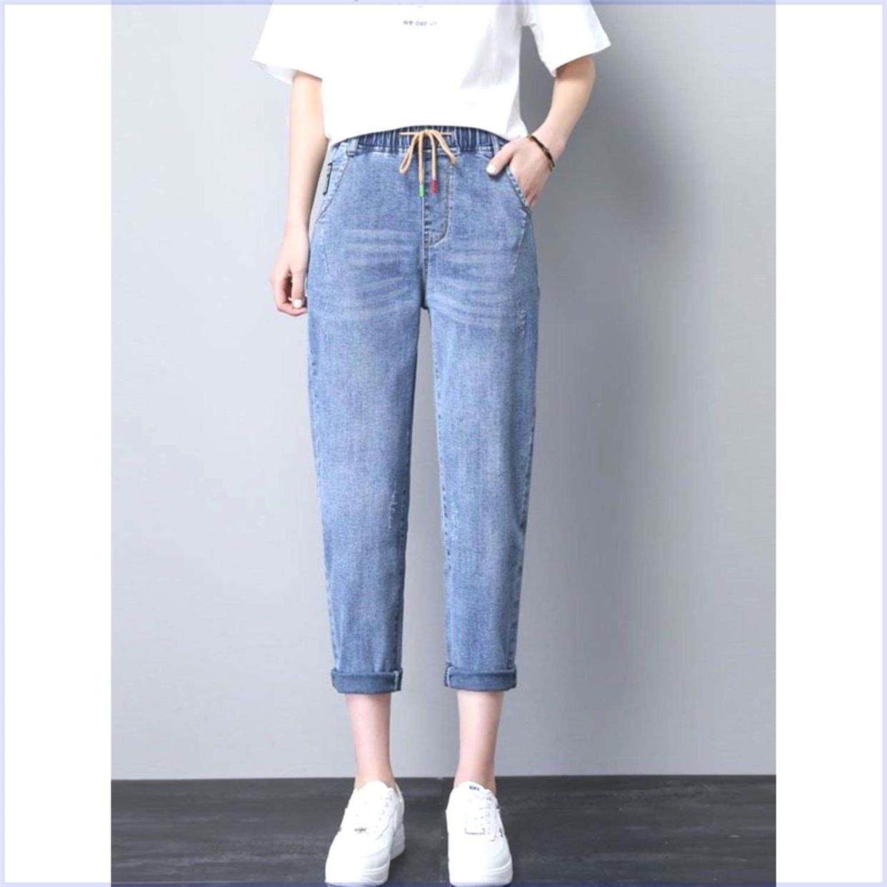 松紧腰牛仔裤女2024年春夏季新款浅蓝色小个子七八分老爹哈伦裤子,玩具/童车/益智/积木/模型,其它玩具,淘宝优惠券,粉丝福利购,淘宝优惠卷