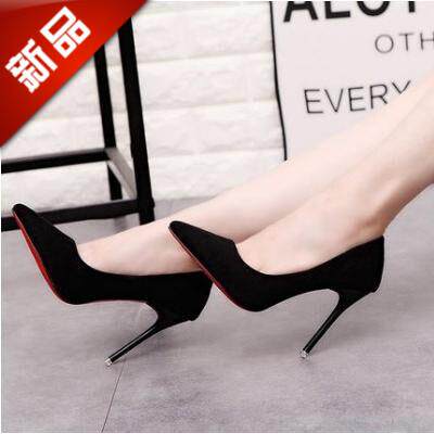 三厘米高跟鞋女低跟浅口细跟5厘米黑色工作职业学生礼仪正装磨砂