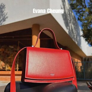 【正品现货】澳洲EvanaCheung【小方块系列】红色斜挎包