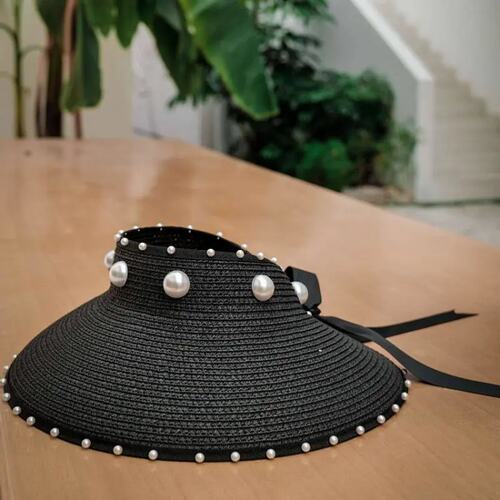 【正品】澳洲品牌EvanaCheung珍珠蝴蝶结飘带空顶帽