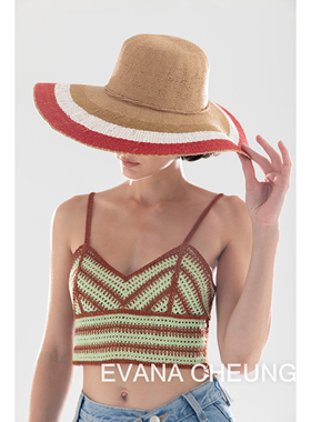 【正品】EvanaCheung澳洲设计师品牌【蝉月系列】草编帽