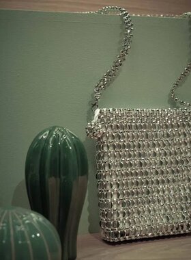 【正品】澳洲设计师EvanaCheung 【华灯初上】小号镂空串珠手机包