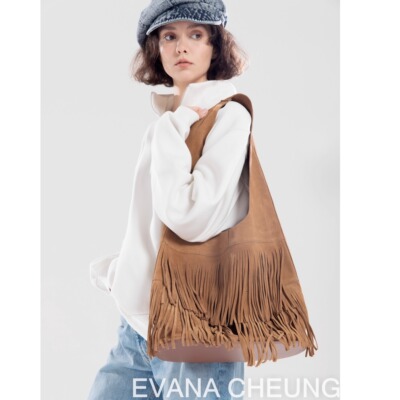 【正品】澳洲设计品牌EvanaCheung 【HILi系列】大号纯皮流苏包N+