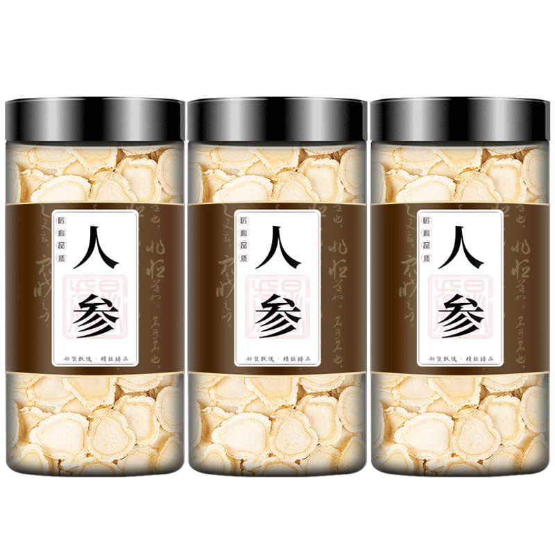 人参片泡水泡茶泡酒人叁片即食干大白参生晒参大片非西洋参片