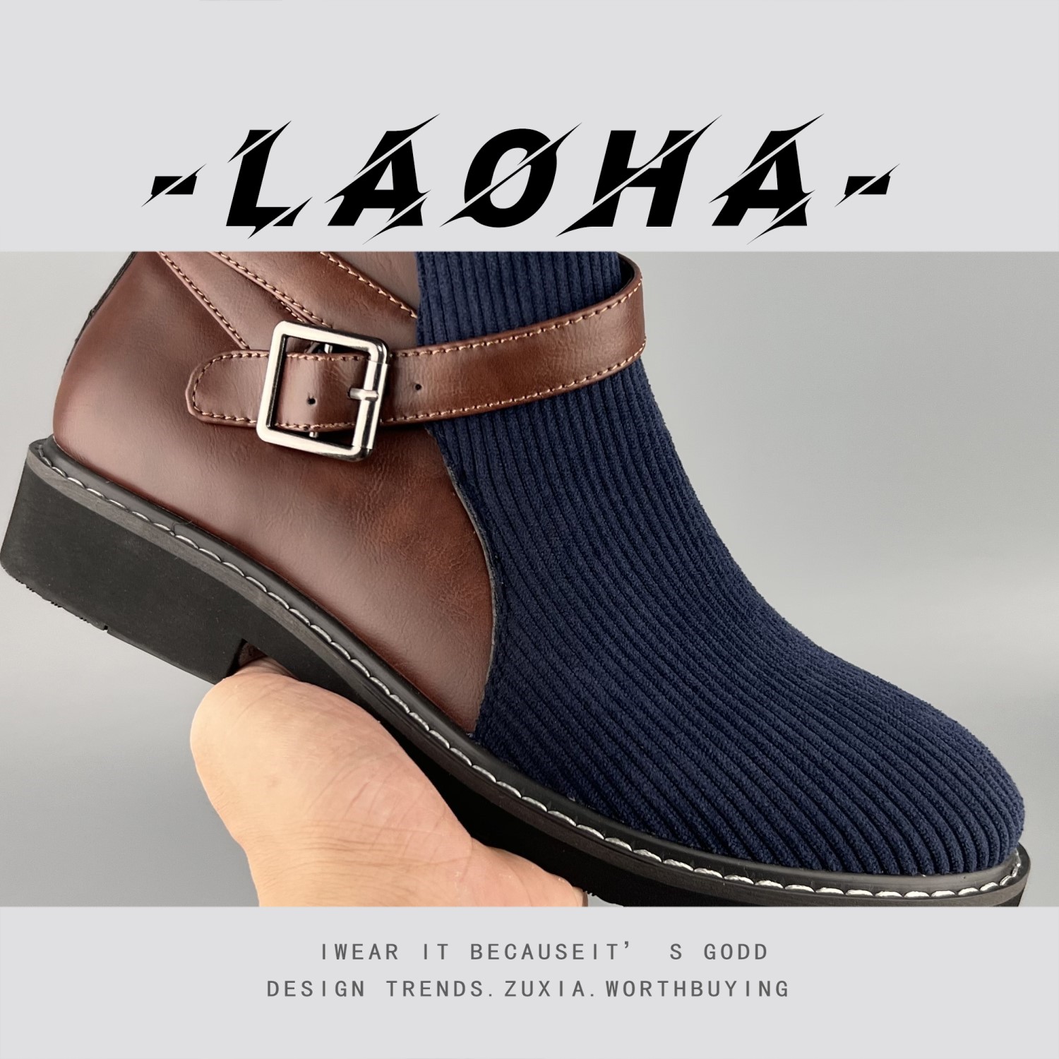 稀缺好货外贸欧美风时尚短靴46男款小众休闲皮靴47百搭切尔西靴潮