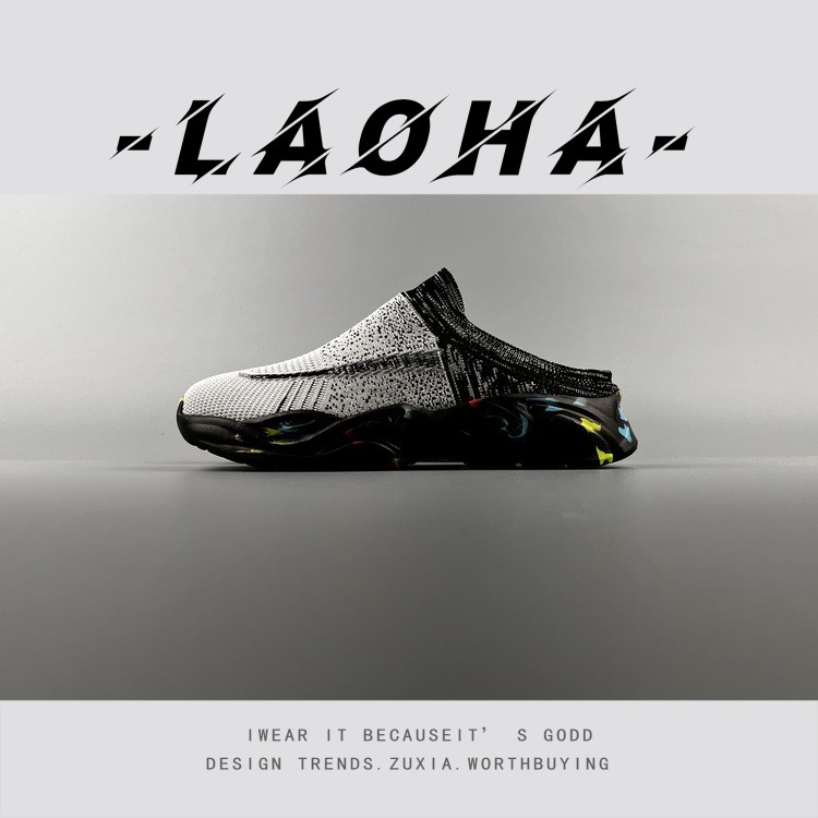 稀缺货外贸日常居家舒适男拖鞋夏季户外散步网面凉鞋女休闲半拖鞋