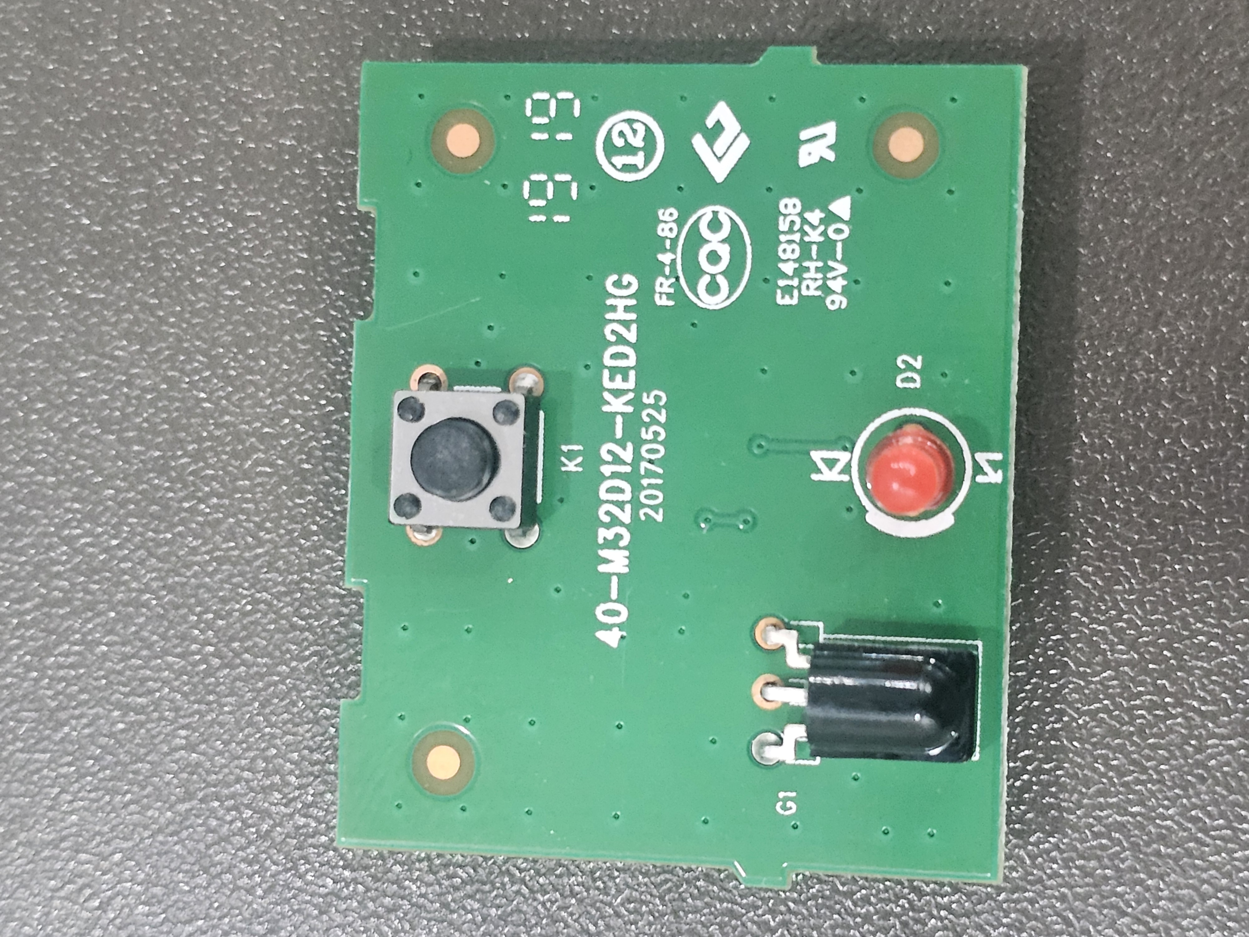 全新小米L55M5-AD 电视机按键遥控接收板40-M32D12-KED2HG