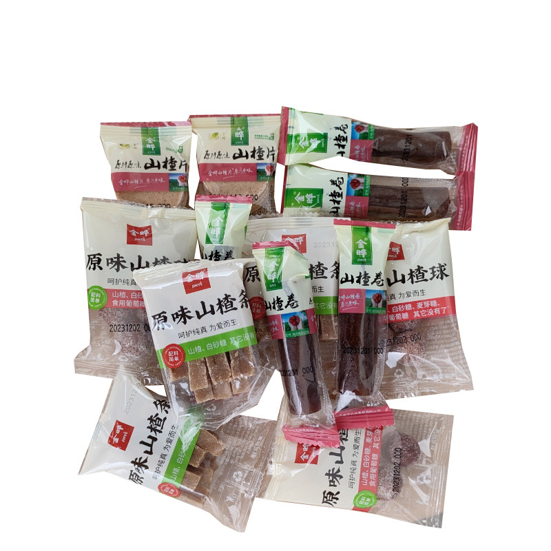 金晔原味山楂条山楂片球宝宝休闲即食散装果丹皮小零食正品整箱