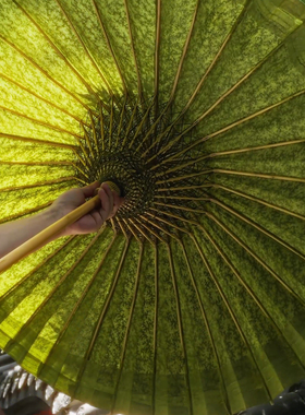 【中典手染牛油果绿】 古风绿色油纸伞手工防雨遮阳中式汉服搭配