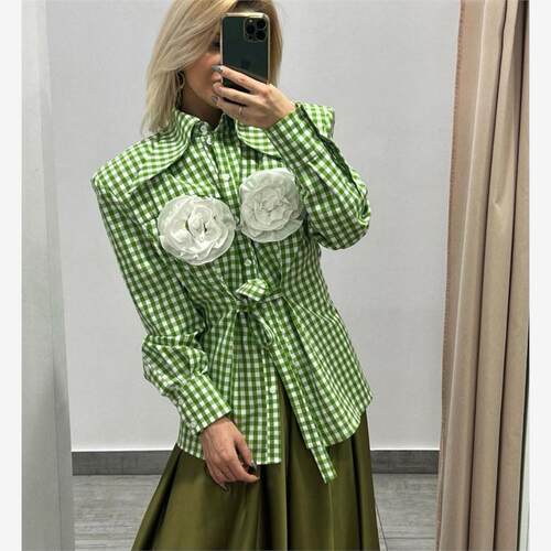CheckeredFloraShirt欧