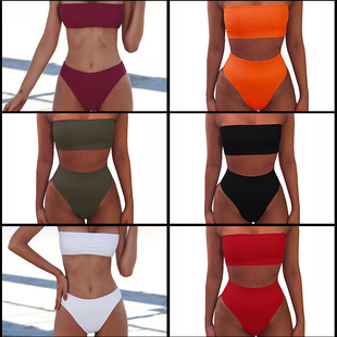 pieces Women bikini two Waist Bikini High Swimwear swimsuit