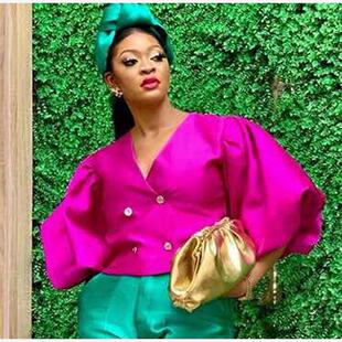 Neck Shirt灯笼袖 V领纽扣开衫 上衣 Lantern 百搭派对衬衫 Sleeve