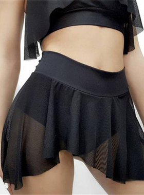 Solid Color Mid Waist Casual Culottes纯色中腰休闲运动裙裤女