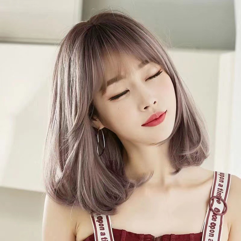 假发女自然短发蓬松锁骨发新式发套卷发中长假发梨花头齐肩假发套