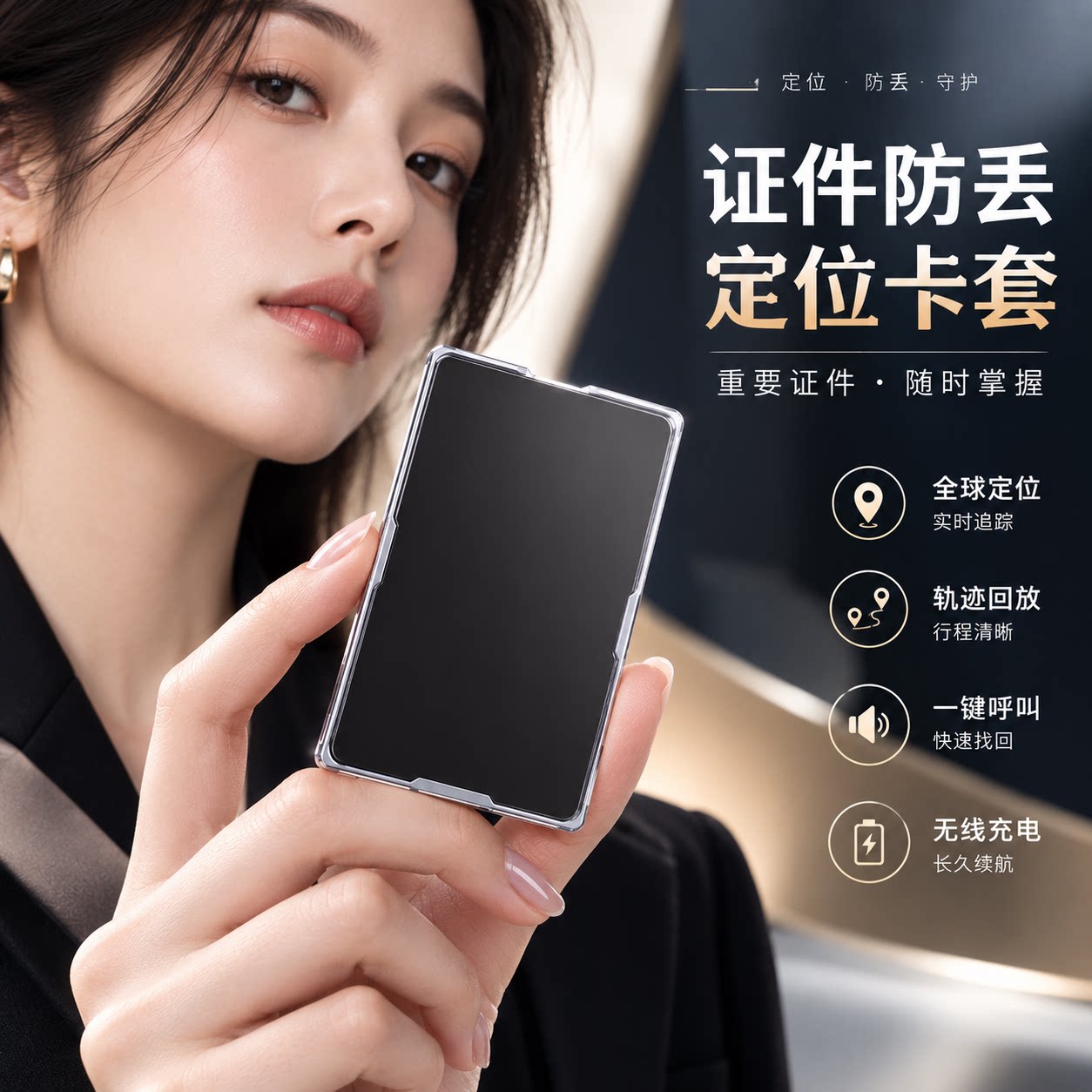 超薄身份证卡套定位器随身卡片学生airtag钥匙扣适用苹果特斯拉卡片汽车钥匙