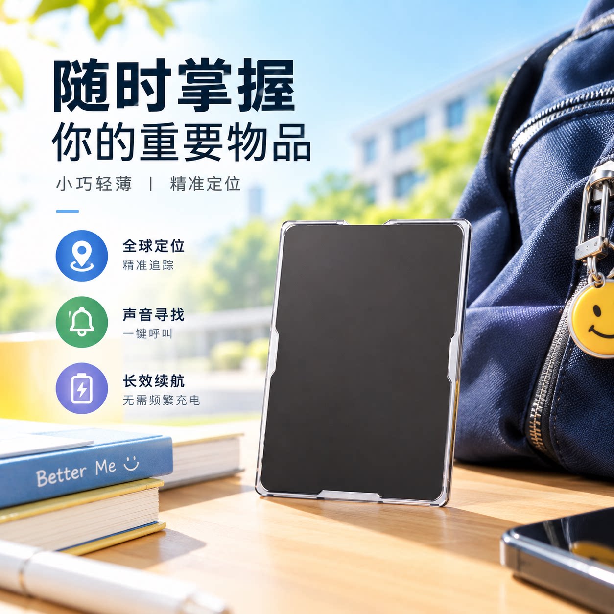 超薄身份证卡套定位器随身卡片学生airtag钥匙扣适用苹果特斯拉卡片汽车钥匙全球防丢防盗定位神器