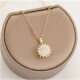 Steel Necklace Rotating Stainless Sunflower Pendant for Wome