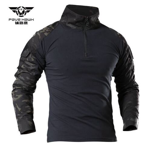 Men Outdoor Tactical Military T-Shirts Camouflage Long Sleev