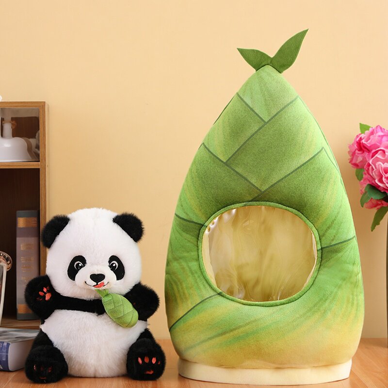 创意竹笋熊猫玩偶毛绒玩具公仔竹筒花花熊猫抱枕儿童男女生日礼物