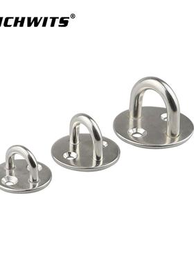 RICHWITS不锈钢圆形门扣 悬挂盘固定扣  船栓座 锁牌圆形钩绳拉环