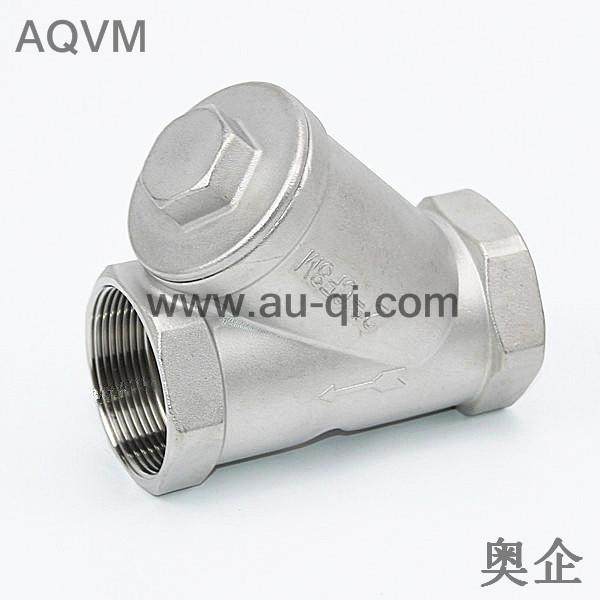 不锈钢Y型过滤器管道滤网80目丝扣内螺纹GL11W-16P y型过滤器46分