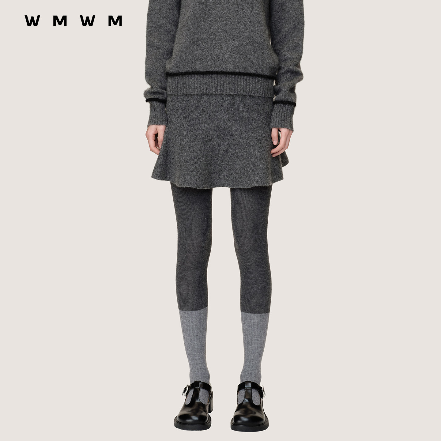 【WMWM】百搭高级潮流牦牛绒波浪针织短裙休闲秋冬时髦女装裙子
