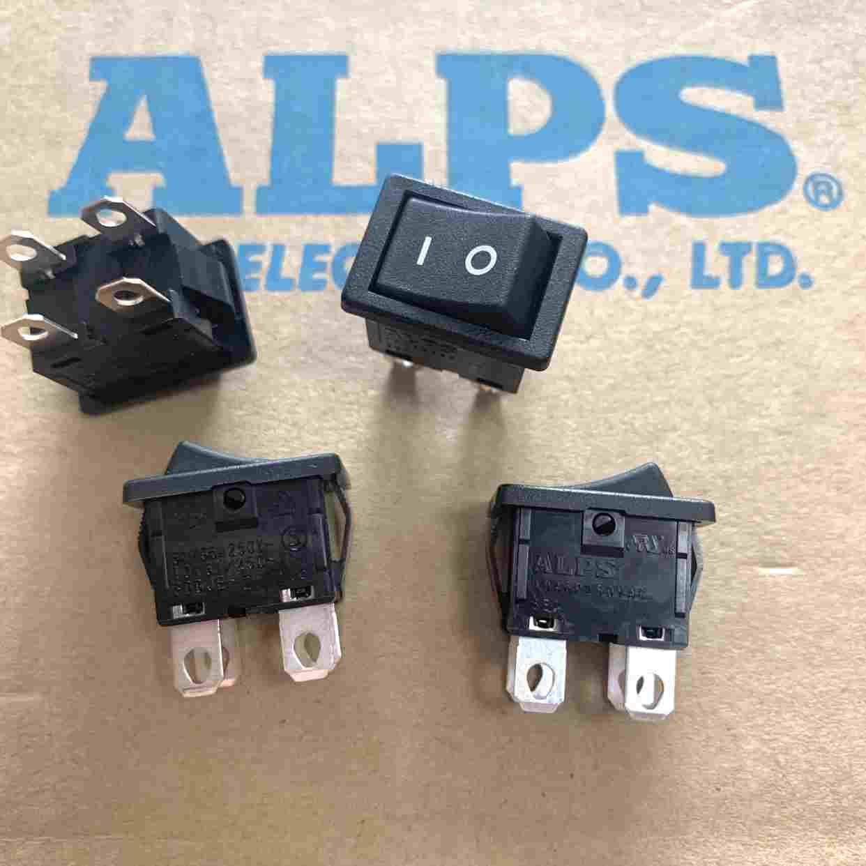 进口日本ALPS大电流船型(形)开关4脚2档 10A翘板电源开关 SDDJE-2
