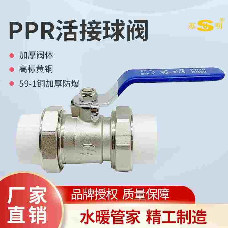 苏明全铜PPR活接铜球阀热熔ppr20 25 32单头内外牙4分6分水管阀门