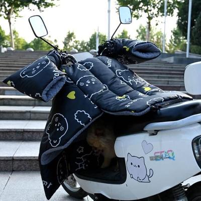 电动车挡风被冬季分体式加大小型电瓶车挡风罩加绒加厚冬天款防水