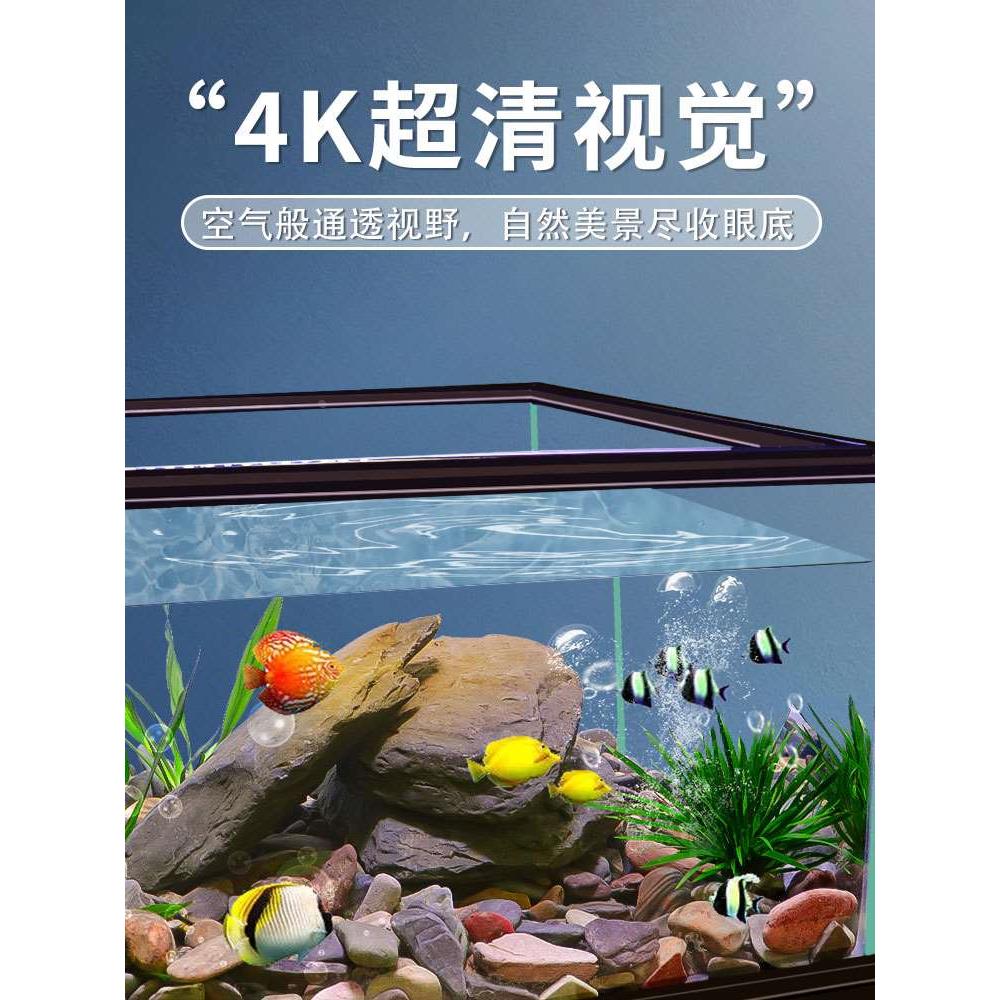 溪流缸全套玻璃新款鱼缸造景大小型客厅乌龟缸底部排水鱼龟混养缸