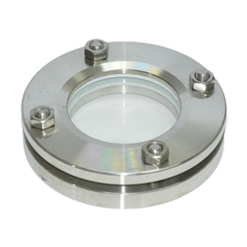 304不锈钢法兰视镜JB593-64碳钢对夹式管道玻璃视盅平板视窗50 65