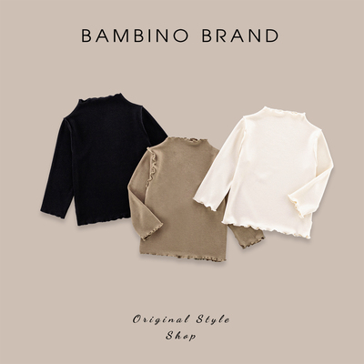 班比诺女宝宝韩式长袖木耳边T恤