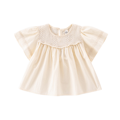 班比诺纯棉文艺夏季圆领娃娃衫