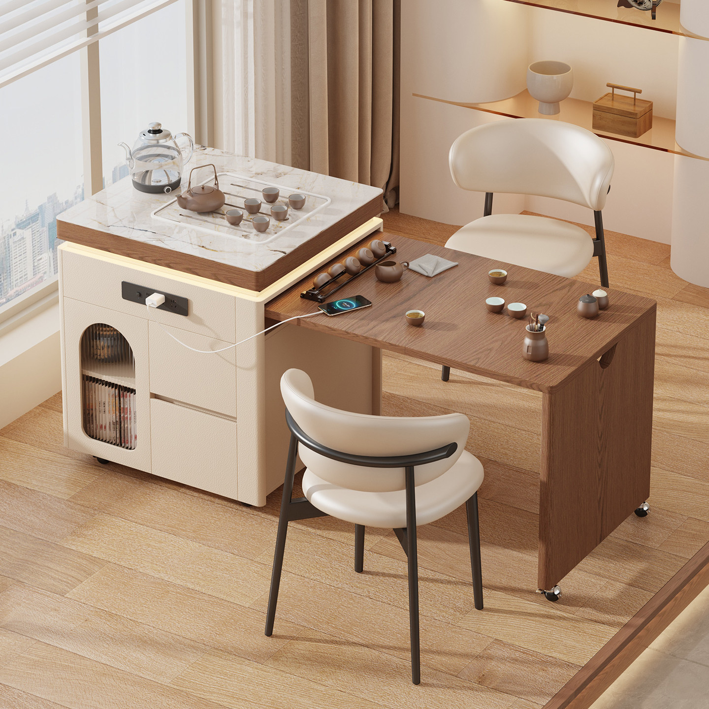 实木可伸缩阳台茶桌家用小型茶几烧水壶一体自动上水茶车移动茶台,住宅家具,家用茶台/茶桌,淘宝优惠券,粉丝福利购,淘宝优惠卷