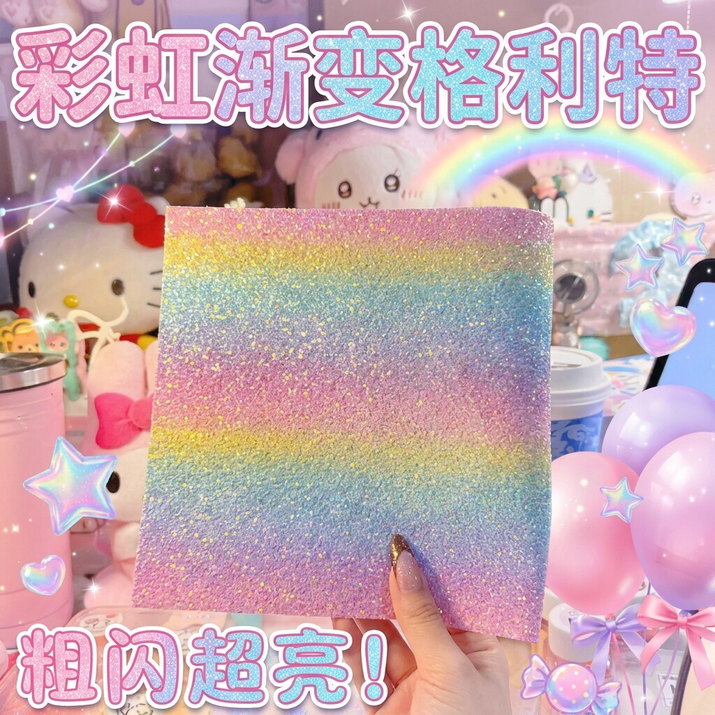 格力特熨布拼豆美纹纸熨烫纸烘焙布细闪粗闪彩虹格利特布专用工具图片