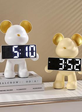 暴境力熊时装钟摆件创意XYXL082-装饰品客厅室酒柜办公室书卧桌桌