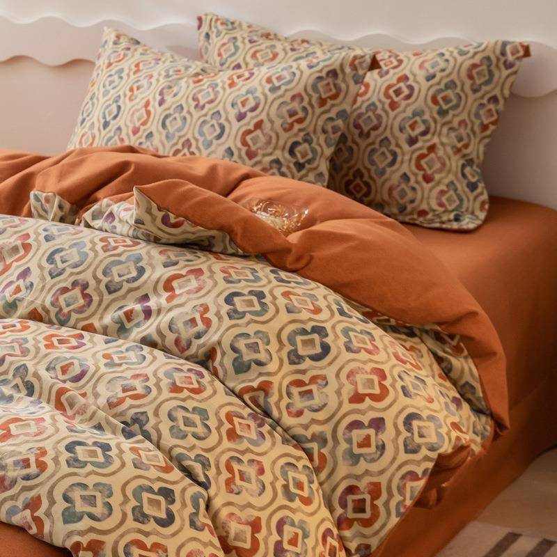 新款加厚nsi风全套棉磨毛四件纯棉秋冬保暖套被31056961床单床笠