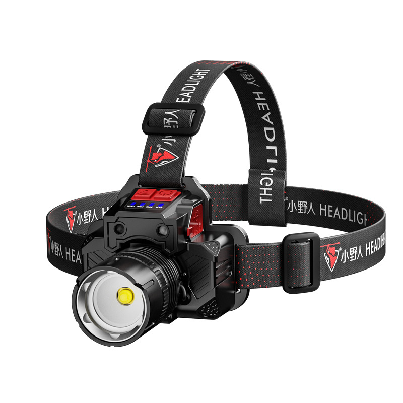 新款P50智能感应强光全新锂电池头带便捷式伸缩变焦钓鱼头灯